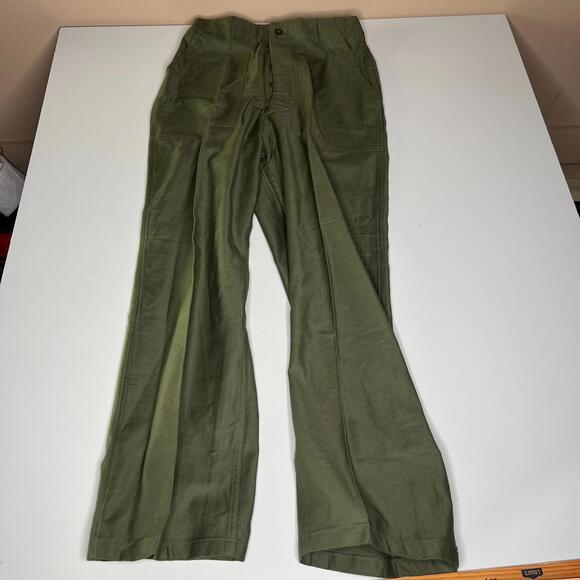 Vintage US Army OG-107 Baker Pants 60s Vietnam Era Military Fatigue Trousers Med - Picture 10 of 10